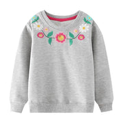 Long-Sleeve Cute Floral Style girls sweatshirt