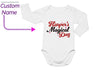 a long sleeved bodysuit with the words, harper&#39;s magic day on