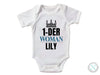 a white bodysuit with the words 1 - der woman lily on it