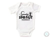 a white bodysuit with the words sprout hannah on it