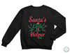 a black sweatshirt with santa&#39;s little helper on it