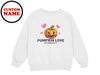 a white sweatshirt with the words pumpkin love on it