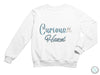 a white sweatshirt with the words curious hazel on it