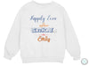 a white sweatshirt that says happily even after birthday