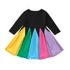 SkipStars Beautiful Rainbow Patch Design Girls Dress, three colors