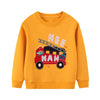 SkipStars Full Sleeve Cute Dino Car Theme Boys Sweatshirt, Mustard