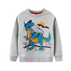 Laughing Dino Round Neck Sweat Shirt ,Gray
