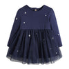 SkipStars Full Sleeve Beautiful Star Theme Girls Dress, Blue