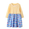 SkipStars Full Sleeve Bees Pattern  Girls Dress, Yellow