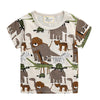 MULTI COLOR DINOSAUR PRINTED GRAPHIC T-SHIRT - SkipStars