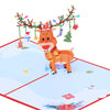 Handmade Christmas Cute Reindeer Pop Up Greeting Card