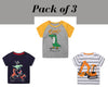 Boys Cotton T-Shirts Summer Tees & Tops for Baby Boys | Dino Skating Toddler Baby Boys T-Shirts Clothing Gift for Boys Tees Outfit Pack of 3