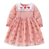 Long-Sleeve Heart Pattern Girl Dress