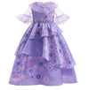 Flower Purple Princess Dress for 3-10 Year-Old Girls