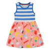 Ice-Cream Pattern Sleeveless Girls Striped Summer Dress